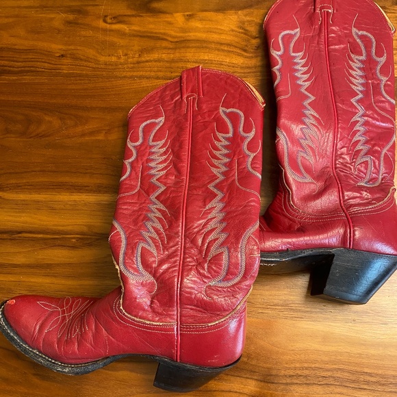 Vintage Red Nocona Cowboy boots sz 4.5 Women's - Picture 3 of 10